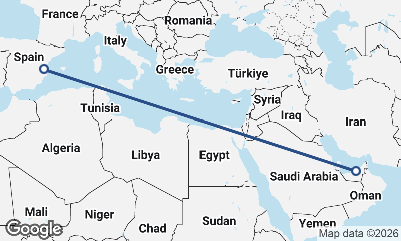 Abu Dhabi to Valencia