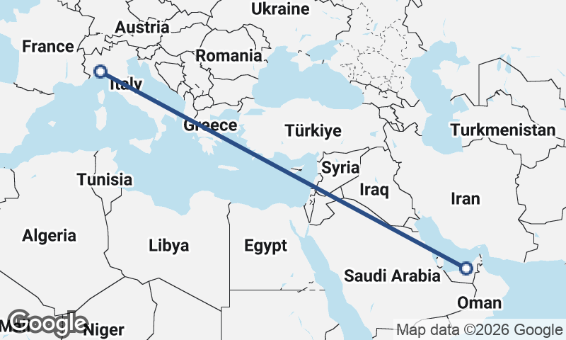 Abu Dhabi to Genoa