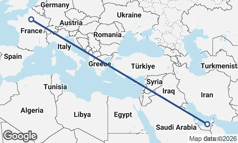 Abu Dhabi to Paris