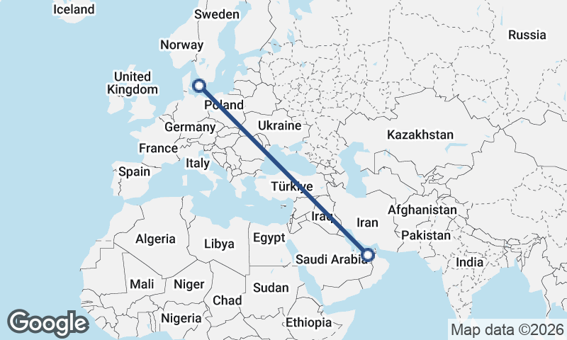 Abu Dhabi to Copenhagen