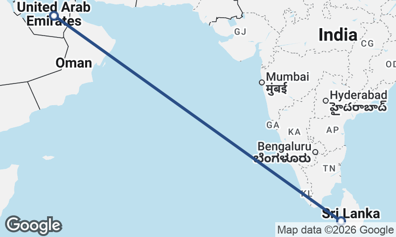 Abu Dhabi to Colombo