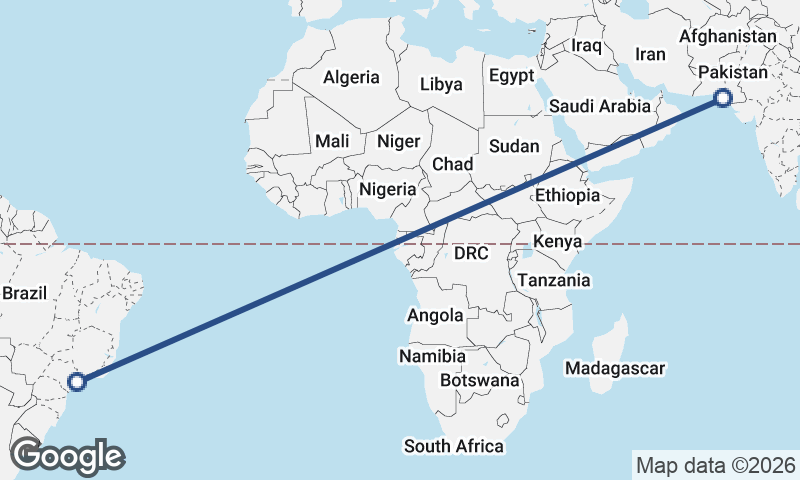 Karachi to São Paulo
