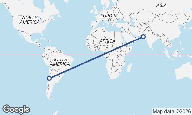 Karachi to Santiago