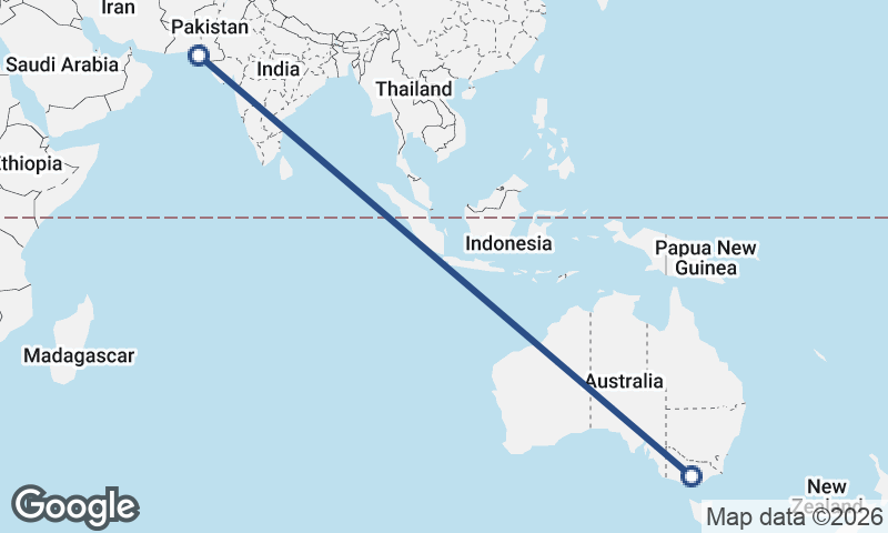 Karachi to Melbourne