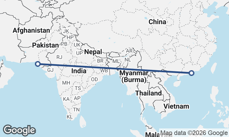 Karachi to Hong Kong