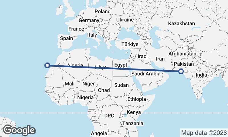 Karachi to Las Palmas de Gran Canaria