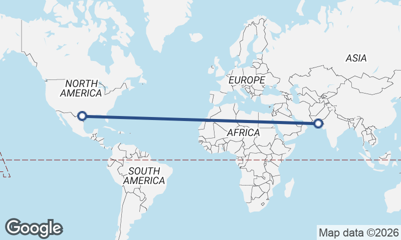 Karachi to San Antonio