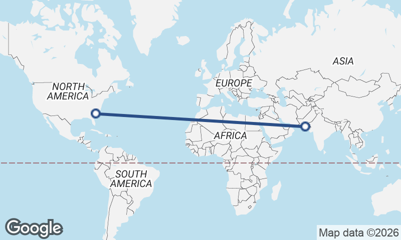 Karachi to Charleston
