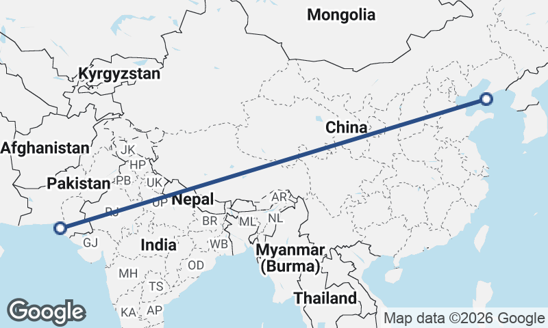 Karachi to Dalian