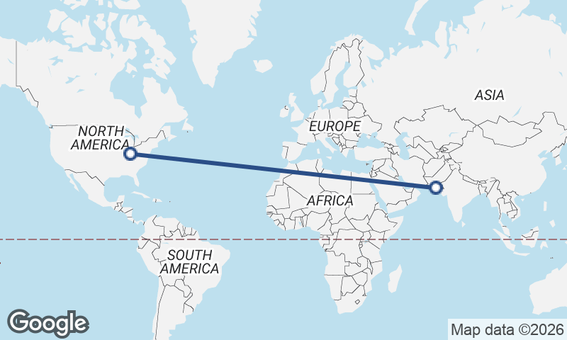 Karachi to Cincinnati