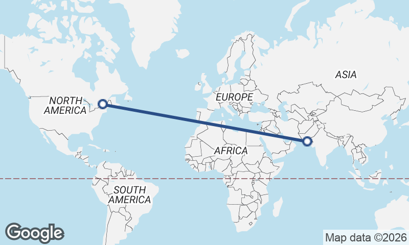 Karachi to Montréal