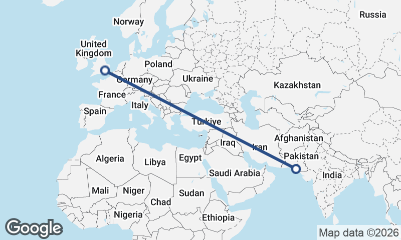 Karachi to London