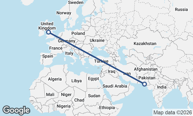 Karachi to Liverpool