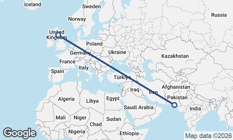 Karachi to Edinburgh