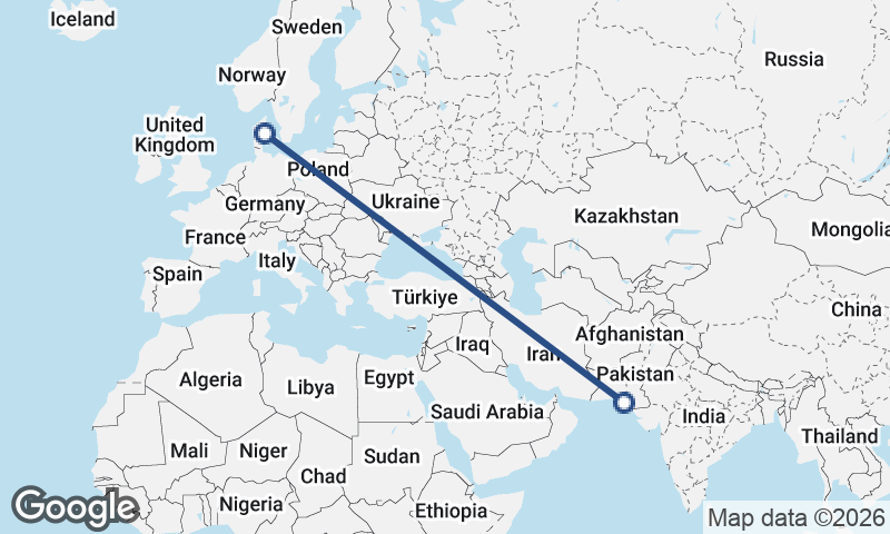 Karachi to Aarhus