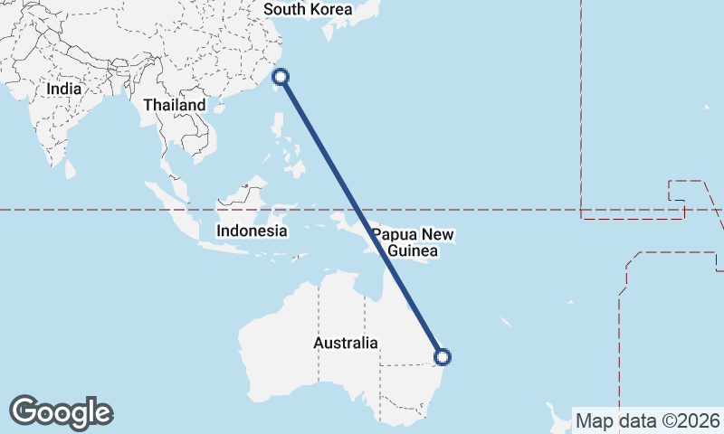 Taipei to Brisbane