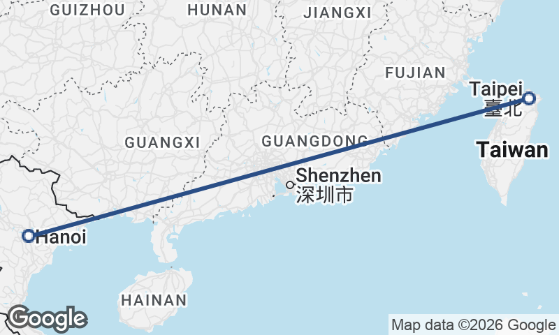 Taipei to Hanoi