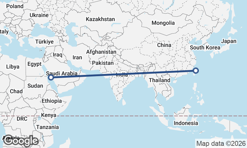 Taipei to Jeddah