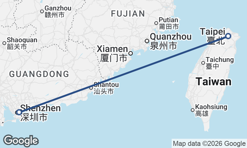 Taipei to Shenzhen