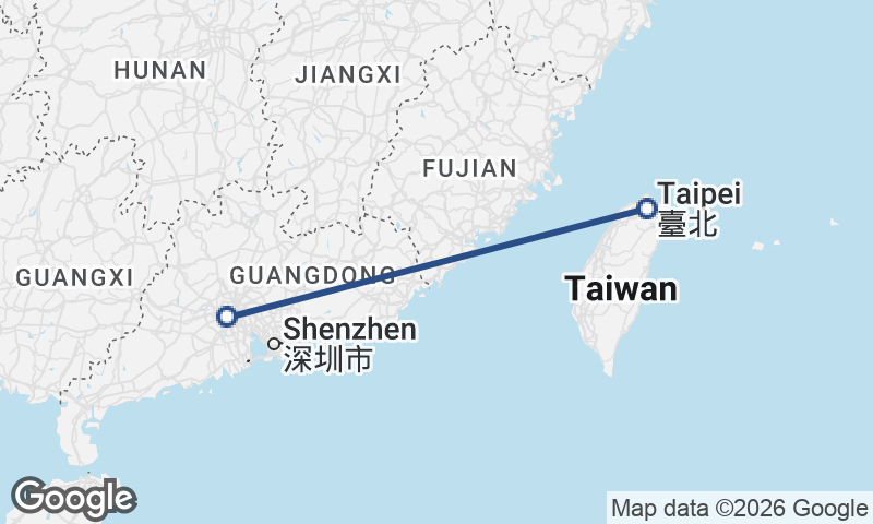 Taipei to Foshan
