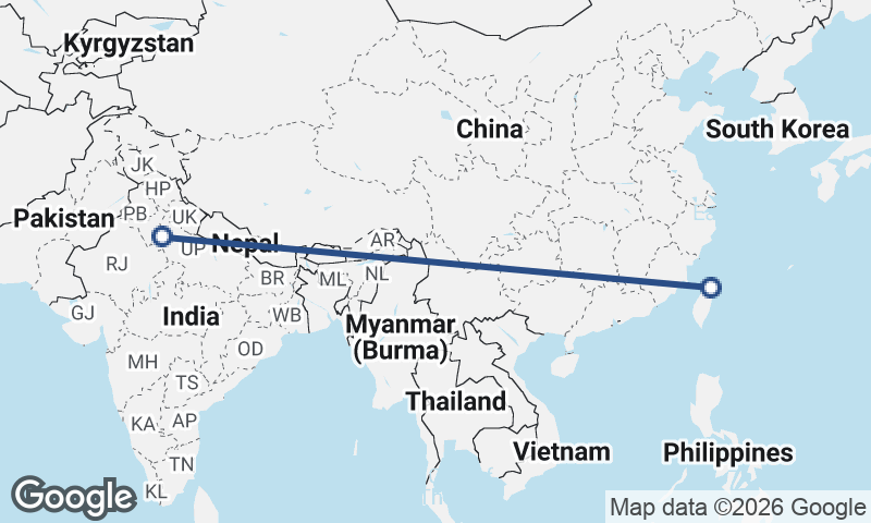 Taipei to Delhi
