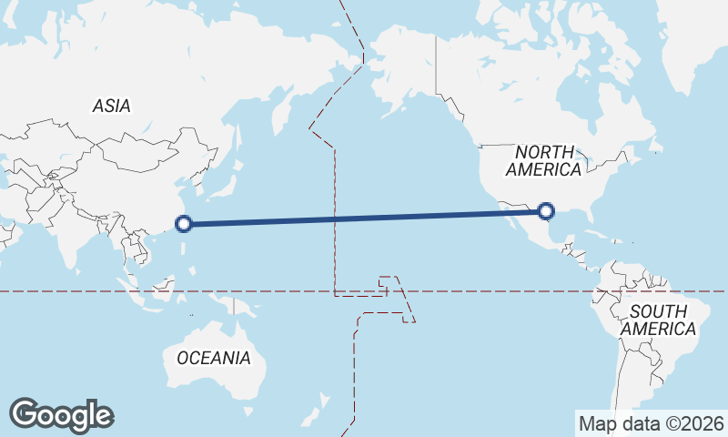 Taipei to San Antonio