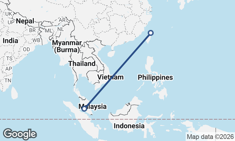 Taipei to Kuala Lumpur