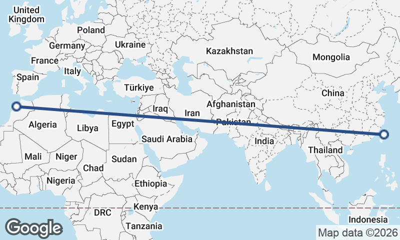 Taipei to Casablanca