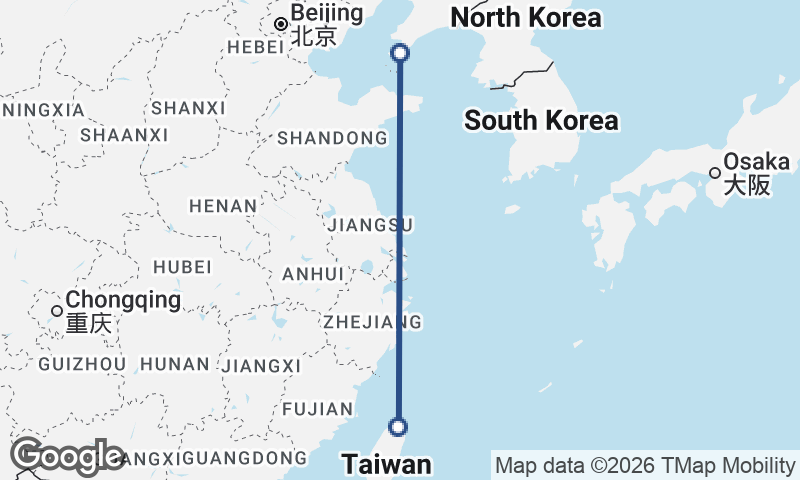 Taipei to Dalian