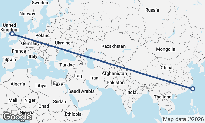 Taipei to Manchester