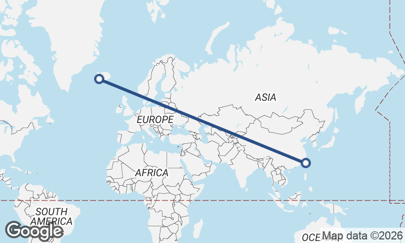 Taipei to Reykjavík