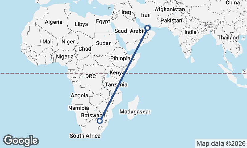 Dubai to Johannesburg