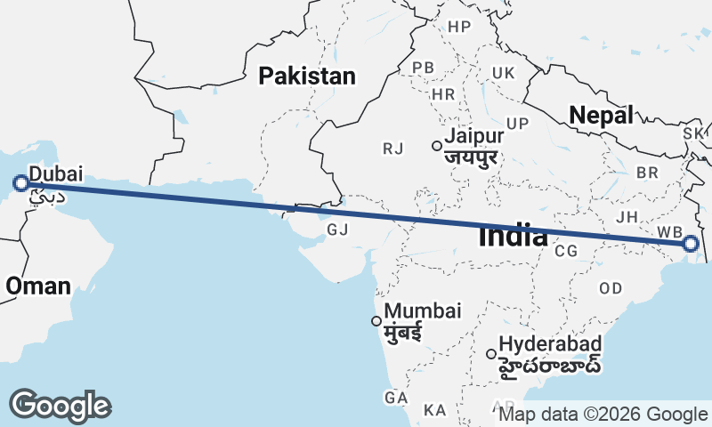 Dubai to Kolkata