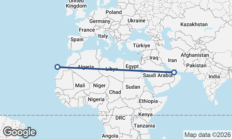 Dubai to Las Palmas de Gran Canaria