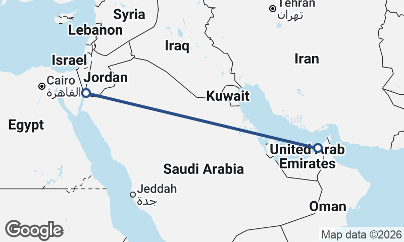 Dubai to Al ‘Aqabah