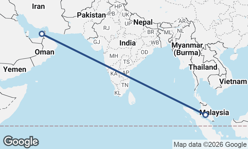 Dubai to Kuala Lumpur