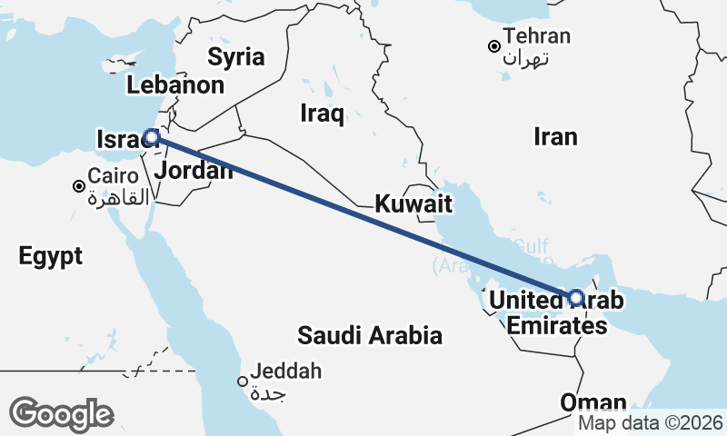 Dubai to Tel Aviv-Yafo