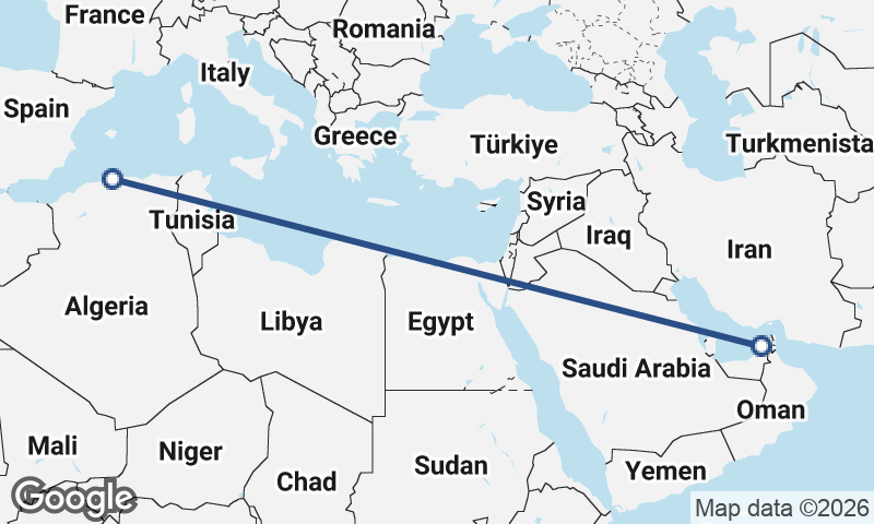 Dubai to Algiers