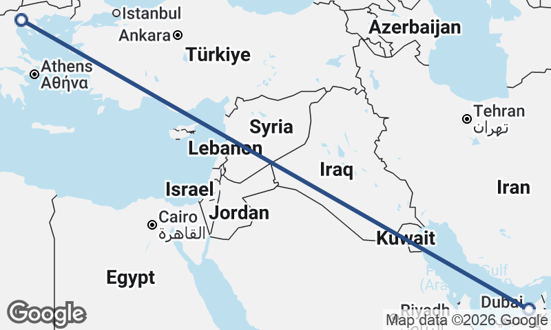 Dubai to Thessaloníki