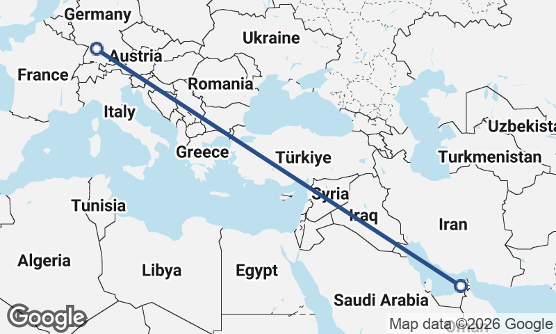 Dubai to Stuttgart