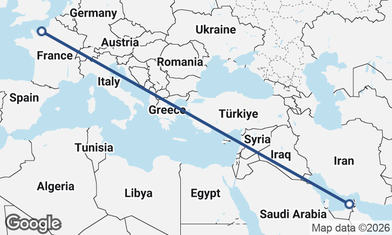 Dubai to Le Havre