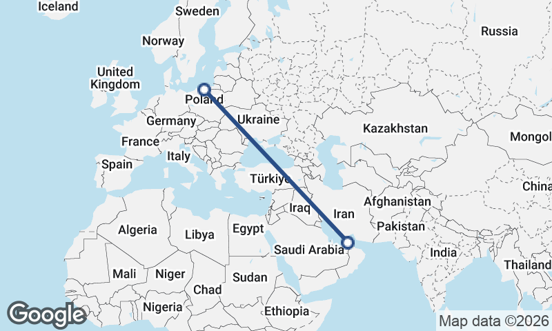 Dubai to Gdańsk