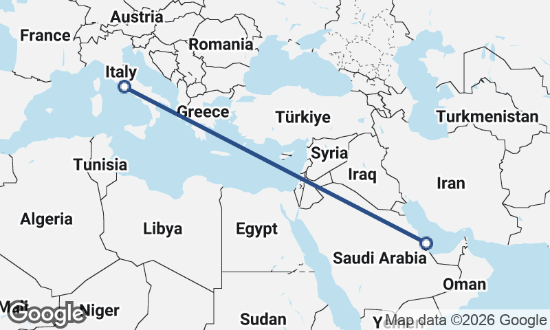 Qatar to Italy