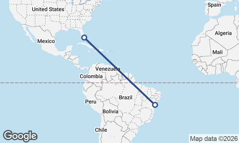 Miami to Salvador