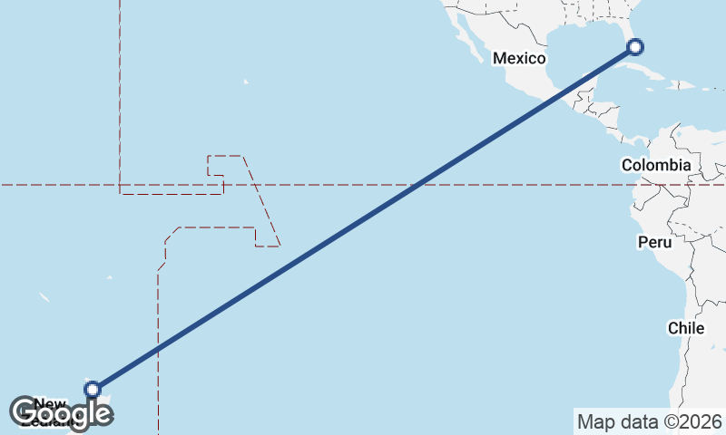 Miami to Auckland