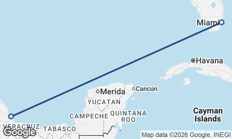 Miami to Veracruz