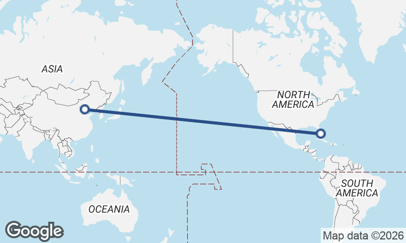 Miami to Beijing