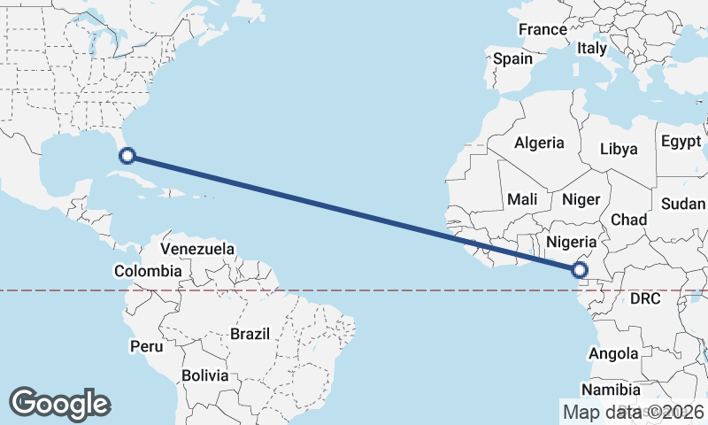 Miami to Douala
