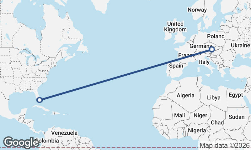 Miami to Vienna
