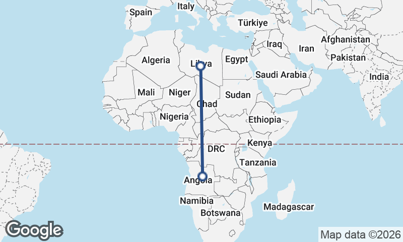 Libya to Angola